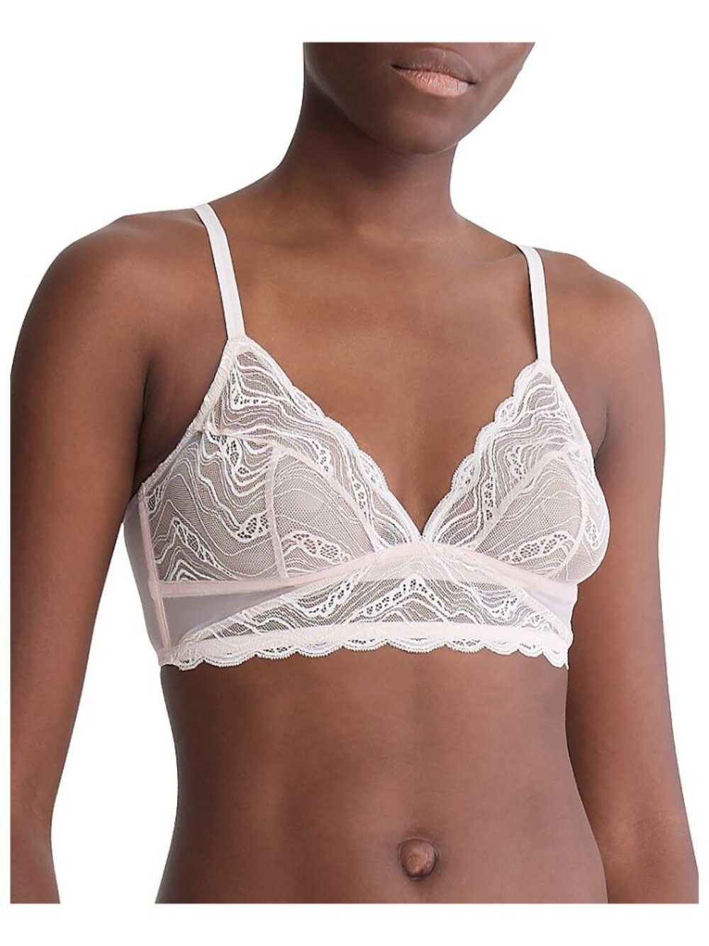 Calvin Klein Instinct Sheer Lace Triangle Bra Por Prairie Size S NWT
